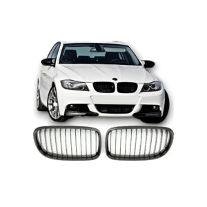 Nerki atrapa grill E90 BMW CZARNY POŁYSK 1 ŻEBRO LCI 3 SERIES 2008–2011