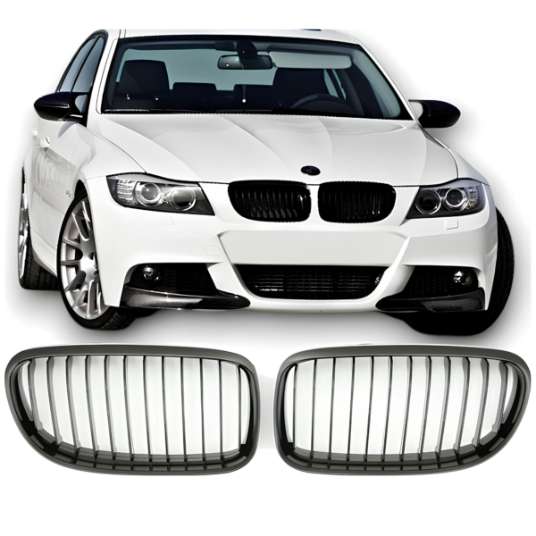 Atrapa Nerki Grill BMW E90 CZARNY POŁYSK 1 ŻEBRO (2008–2011) LCI 3 SERIES