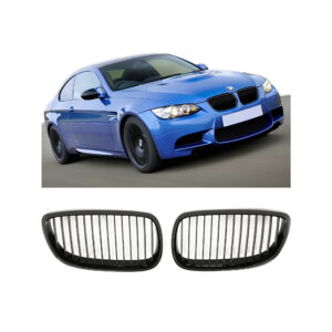 Nerki atrapa grill E92 BMW CZARNY POŁYSK 1 ŻEBRO 3 SERIES COUPE 2006–2010 / M3 2007–2013