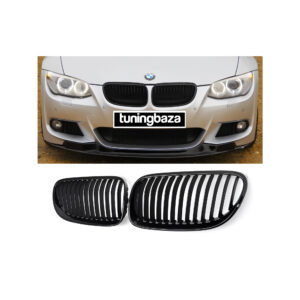Nerki atrapa grill E92 BMW CZARNY POŁYSK 1 ŻEBRO LCI 3 SERIES COUPE 2010–2013