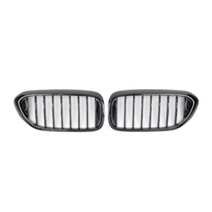 Nerki atrapa grill CZARNY POŁYSK do BMW Serii 5 G30 – 1 ŻEBRO (PRE-LCI 2017–2020) - obrazek 2