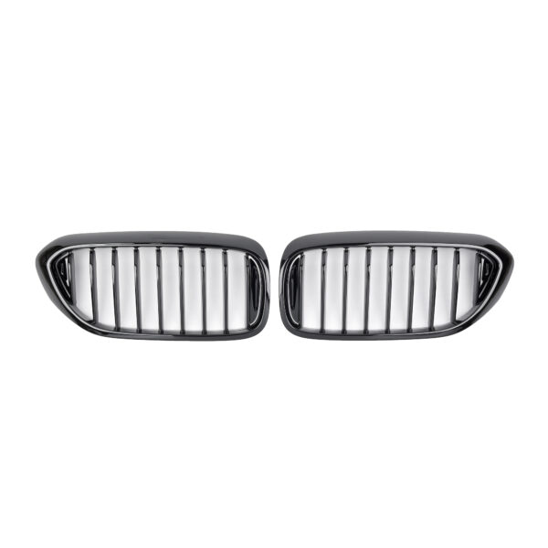 Nerki atrapa grill CZARNY POŁYSK do BMW Serii 5 G30 – 1 ŻEBRO (PRE-LCI 2017–2020) - obrazek 2