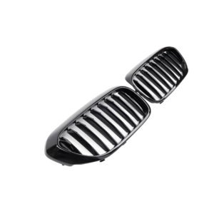 Nerki atrapa grill CZARNY POŁYSK do BMW Serii 5 G30 – 1 ŻEBRO (PRE-LCI 2017–2020) - obrazek 3