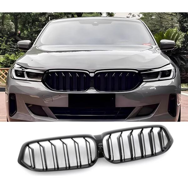 Nerki atrapa grill G32 BMW 6 SERIES GT CZARNY POŁYSK LCI M STYLE 2020–2023