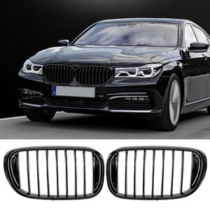 Nerki atrapa grill G12 BMW 7 SERIES CZARNY POŁYSK 1 ŻEBRO 2016–2019