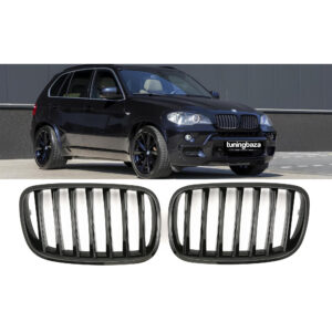 Nerki atrapa grill CZARNY POŁYSK do BMW X5 E70 / X6 E71 – styl SPORT