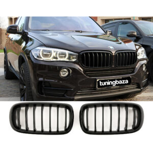 Nerki atrapa grill F15/F16 BMW CZARNY POŁYSK 1 ŻEBRO X5/X6 2013–2018