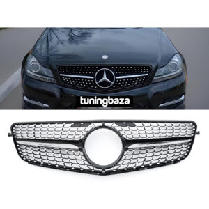 Atrapa Grill Mercedes C-Klasa W204 2007–2014 | Diamond Look | Chrom + Czarny Połysk