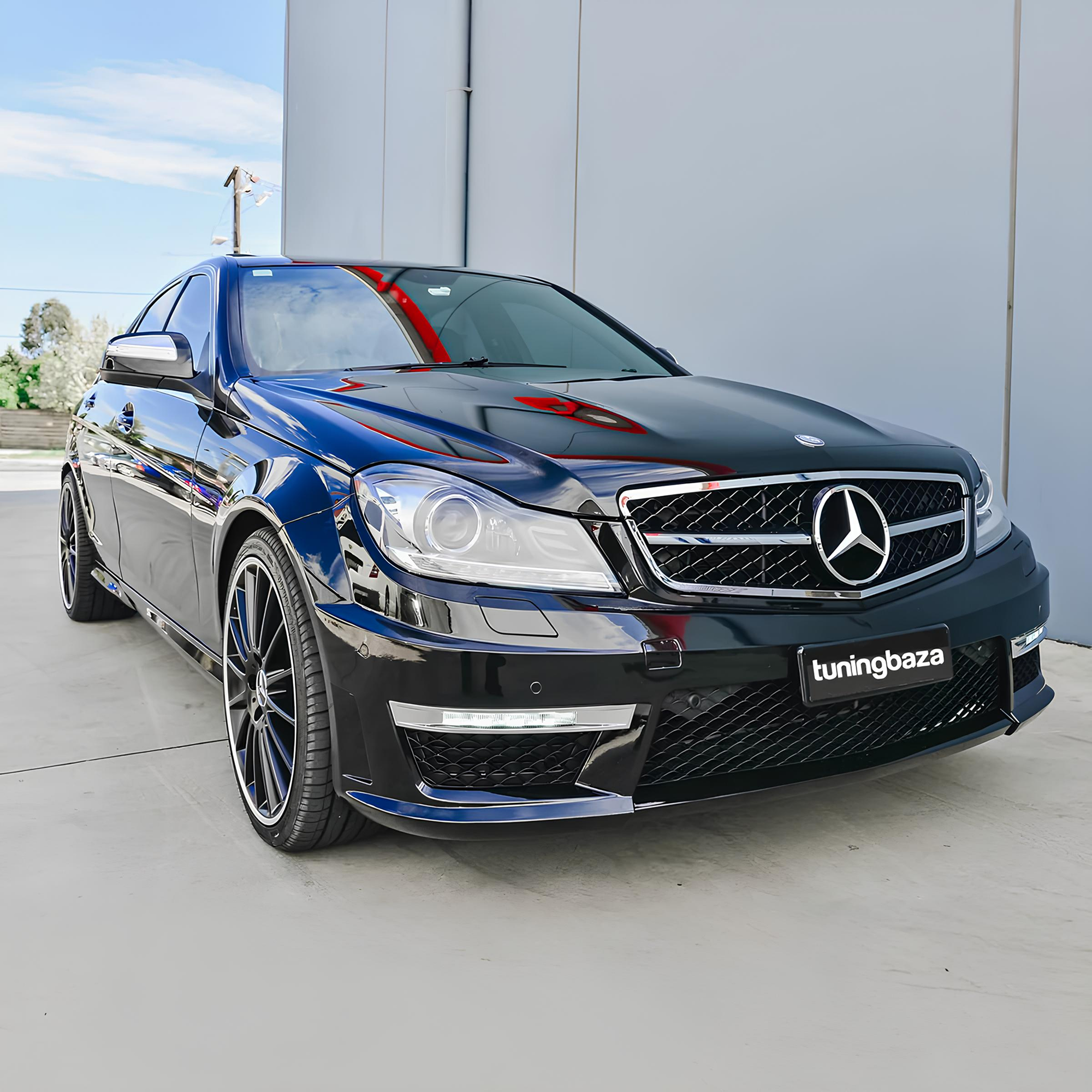 Atrapa Grill SPORT Mercedes C-Klasa W204 (2007–2014) | Czarny + Chrom | NIE PASUJE DO C63 AMG - obrazek 3