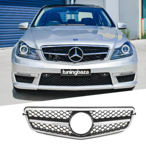 Atrapa Grill SPORT Mercedes C-Klasa W204 (2007–2014) | Czarny + Chrom | NIE PASUJE DO C63 AMG