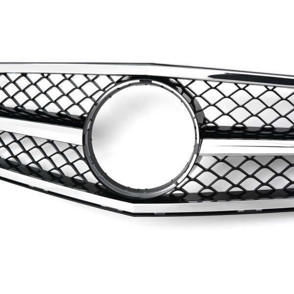 Atrapa grill SPORT Mercedes C-Klasa W204 2007–2014 | Czarny + Chrom | NIE PASUJE DO C63 AMG