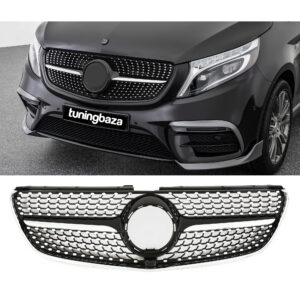 Atrapa grill DIAMOND BLACK Mercedes V-Klasa W447 14–19 Czarny połysk/ Chrom