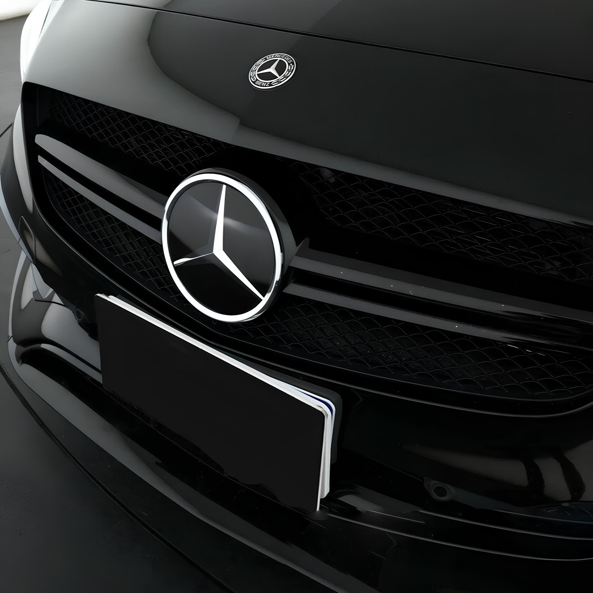 Atrapa Grill GT STYLE Mercedes A-Class W176 POLIFT (2016-2018) CZARNY POŁYSK - obrazek 1