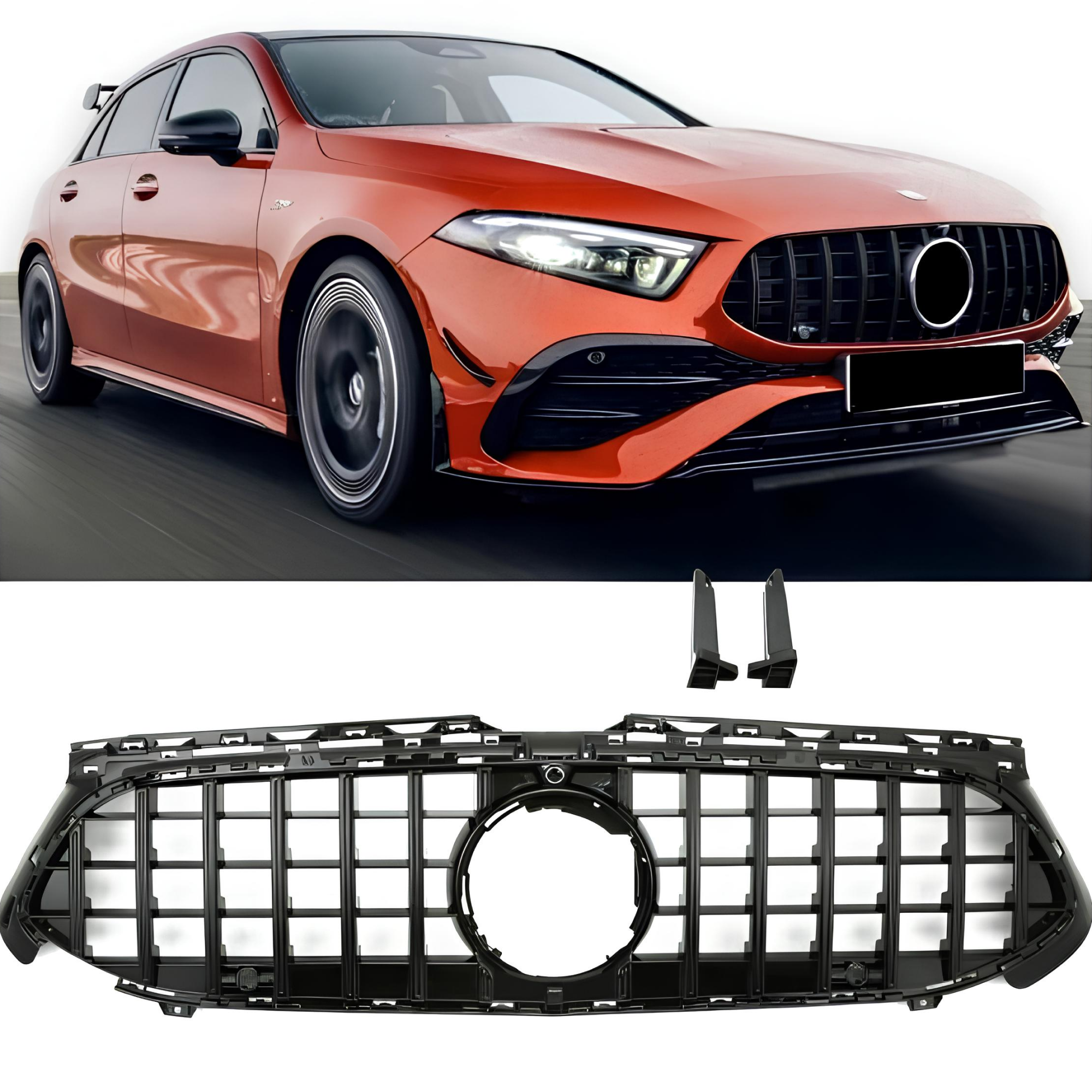 Atrapa Grill GT STYLE ALL BLACK Mercedes A-Class W177 / V177 FACELIFT (2023–ON) - obrazek 1