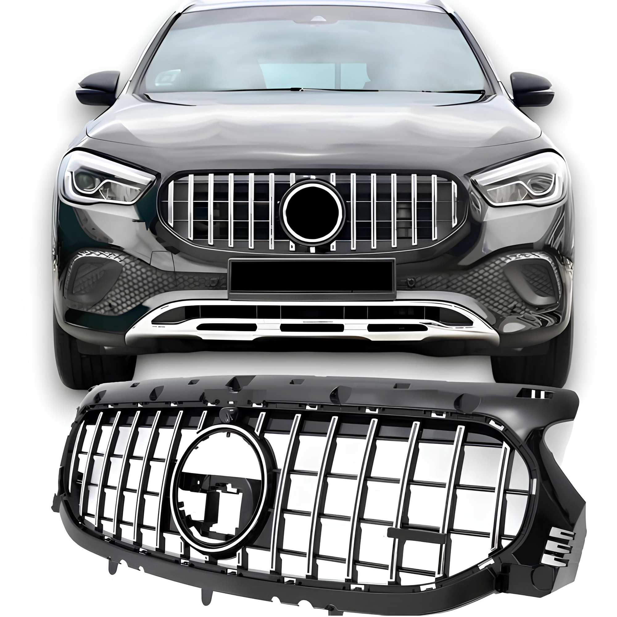 Atrapa Grill GT STYLE Czarny Połysk Mercedes GLA H247 2020–2023 (PRE-FACELIFT) - obrazek 1