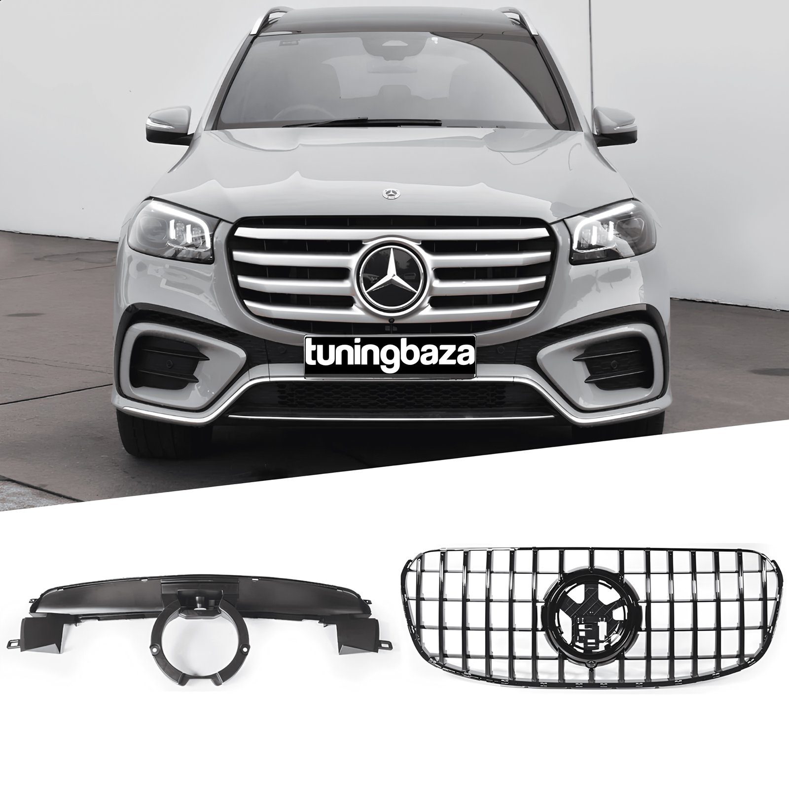 Atrapa Gril Mercedes GLS X167 (2023-ON) GT-Style (Panamericana) CZARNY POŁYSK - obrazek 5