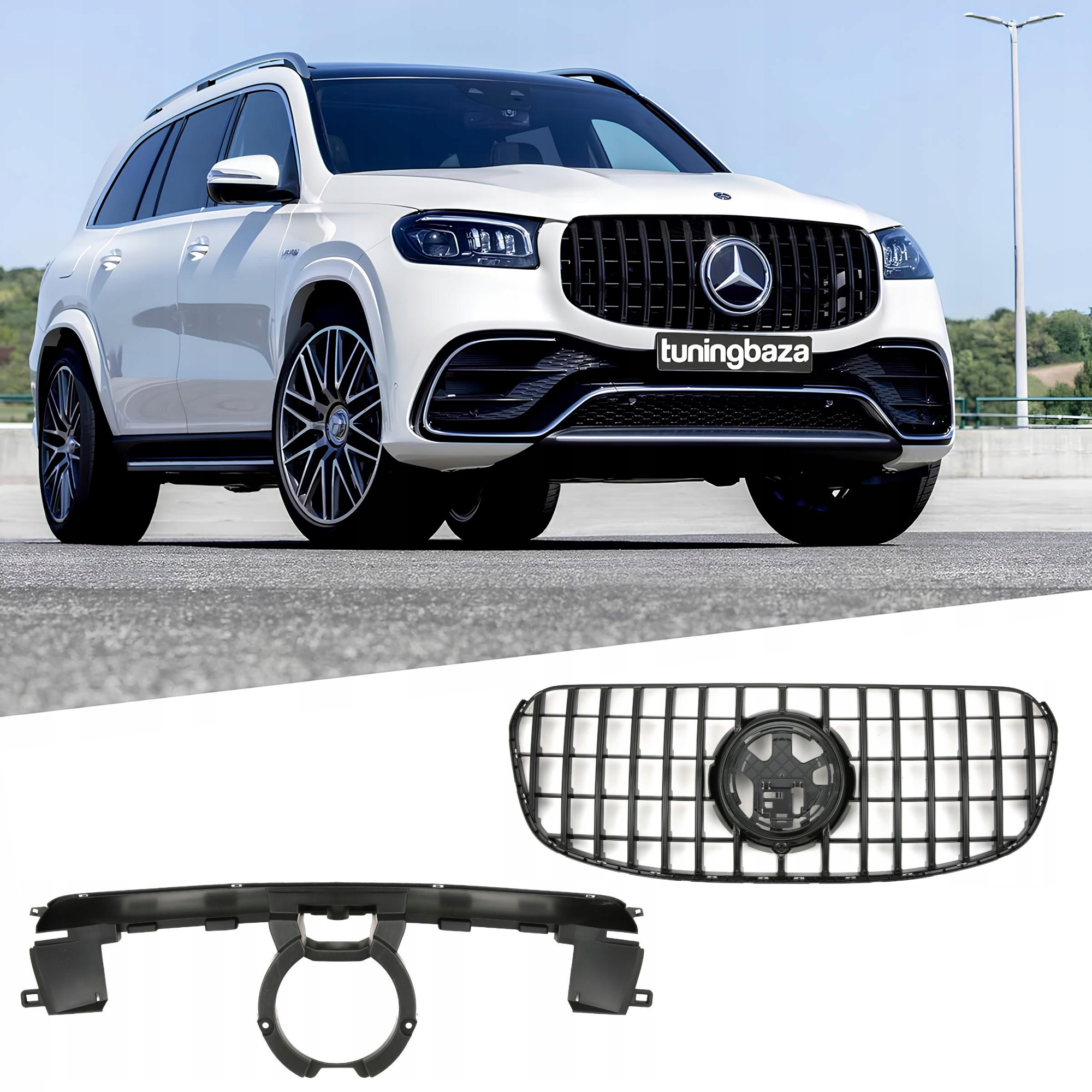 Atrapa Grill GT STYLE CZARNY POŁYSK Mercedes GLS X167 FACELIFT (2023+) - obrazek 1