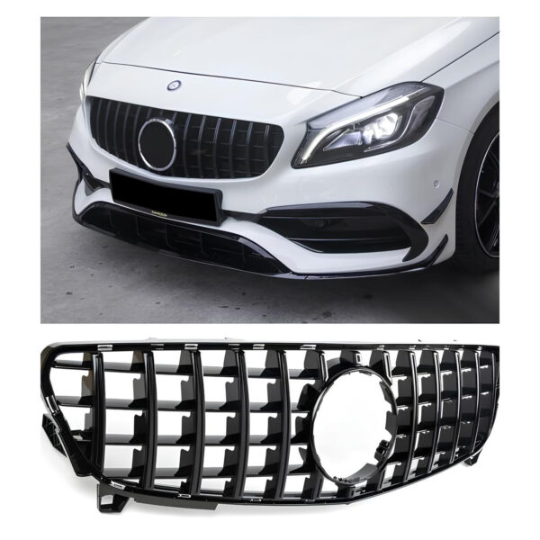 Grill diamentowy czarny Mercedes A W176 2015–2018 AMG Line / Distronic