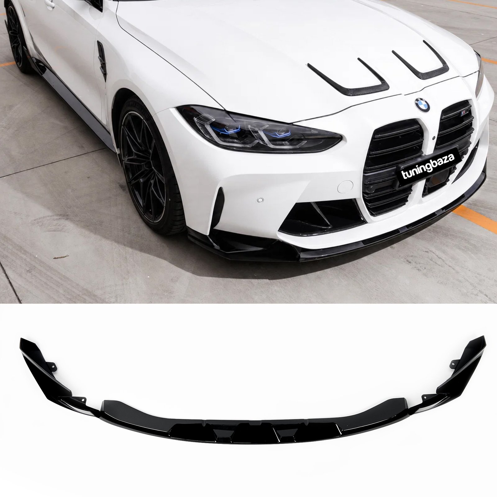 Dokładka Splitter Przód BMW M3 G80 / G81 / M4 G82 / G83 M-Performance Czarny Połysk (2020–2026) - obrazek 2