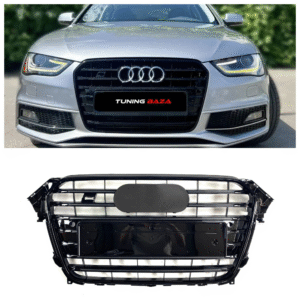 Atrapa grill AUDI A4 B8 Polift 2011–2015 S4 Style | Czarny połysk | 1:1 zamiennik