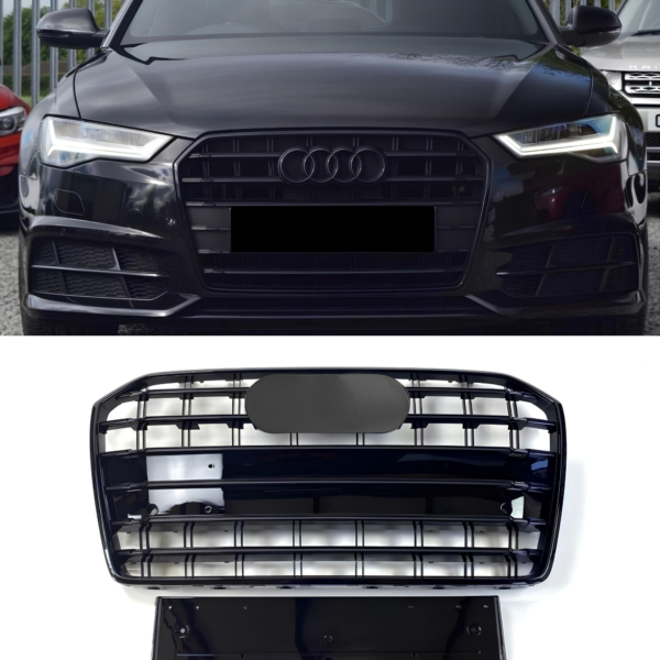 Atrapa grill AUDI A6 C7 / 7.5 PO LIFT (2014–2018) | Czarny połysk | 1:1 zamiennik