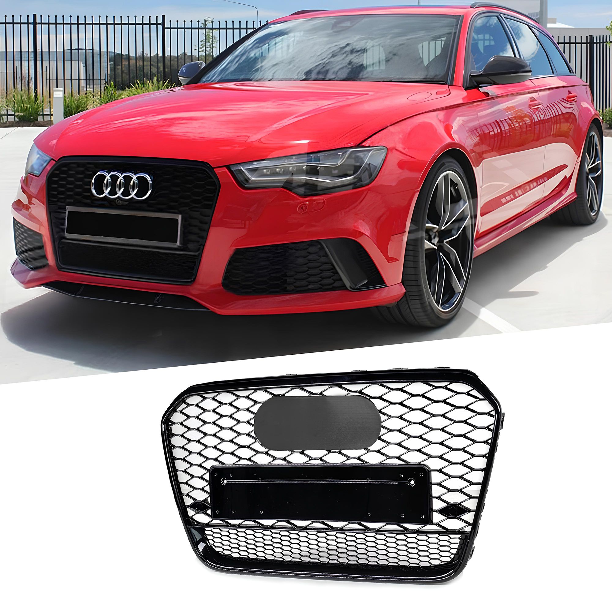 Atrapa Grill AUDI A6 C7 (2011–2014) PRE-LIFT | Czarny Połysk | 1:1 zamiennik - obrazek 1