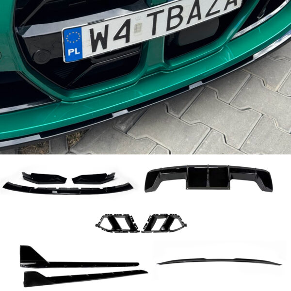 Aerokit (Zestaw dokładek) BMW M3 G80 M-Performance Style Czarny Połysk (2020–2024)