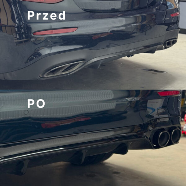 Dyfuzor Tylny Mercedes W213 E43 Przedlift AMG 53 Styl Czarny Połysk 16-19 - obrazek 4