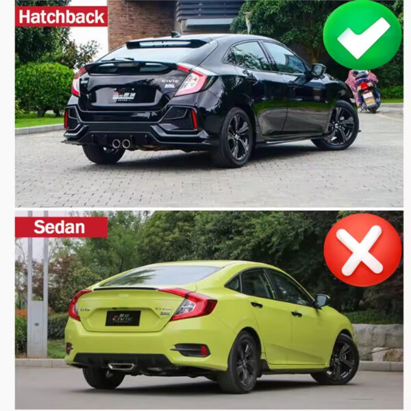 Lotka Spoiler Honda Civic Hatchback Type R Styl Czarny Połysk (2016–2021) - obrazek 5