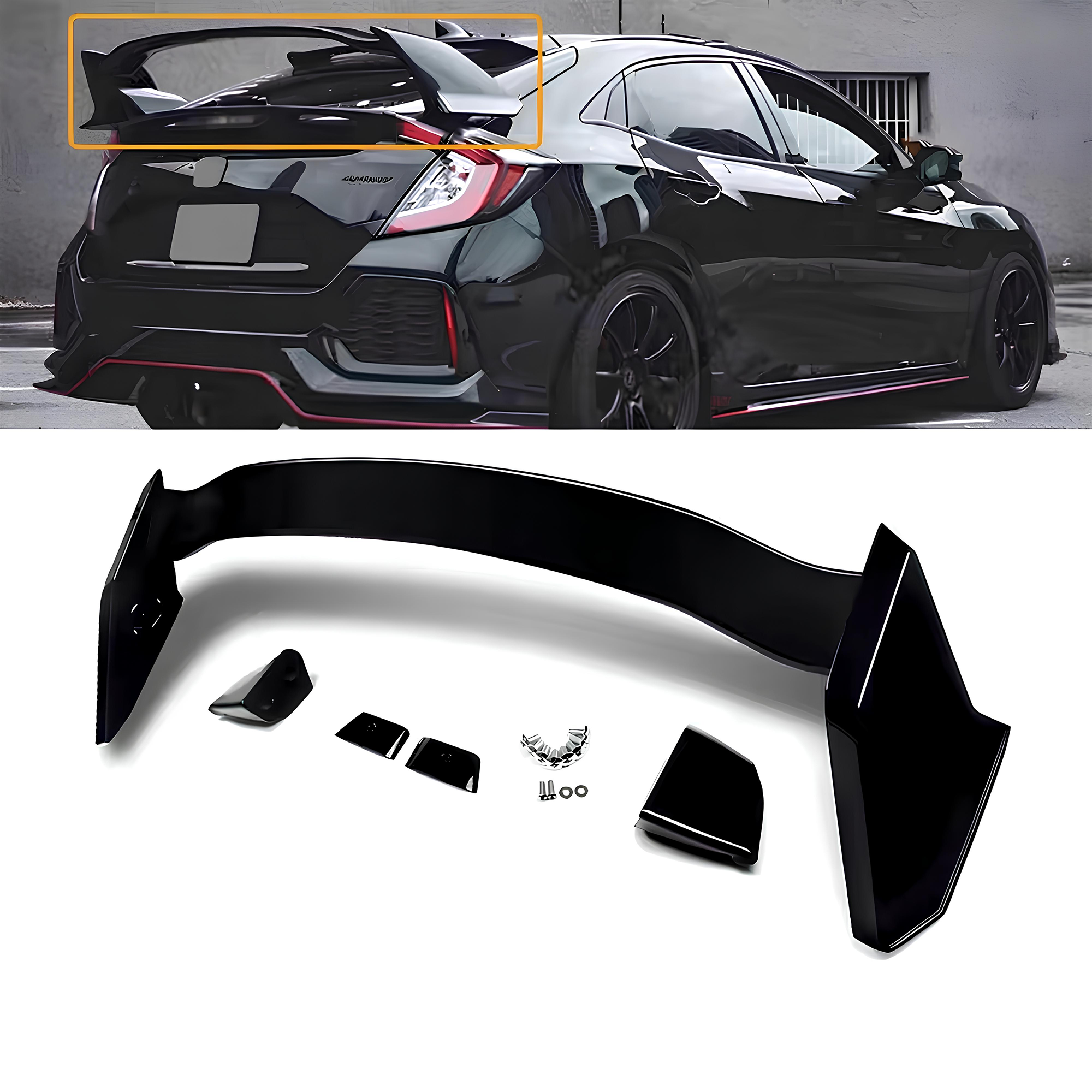 Lotka Spoiler Honda Civic Hatchback Type R Styl Czarny Połysk (2016–2021) - obrazek 1