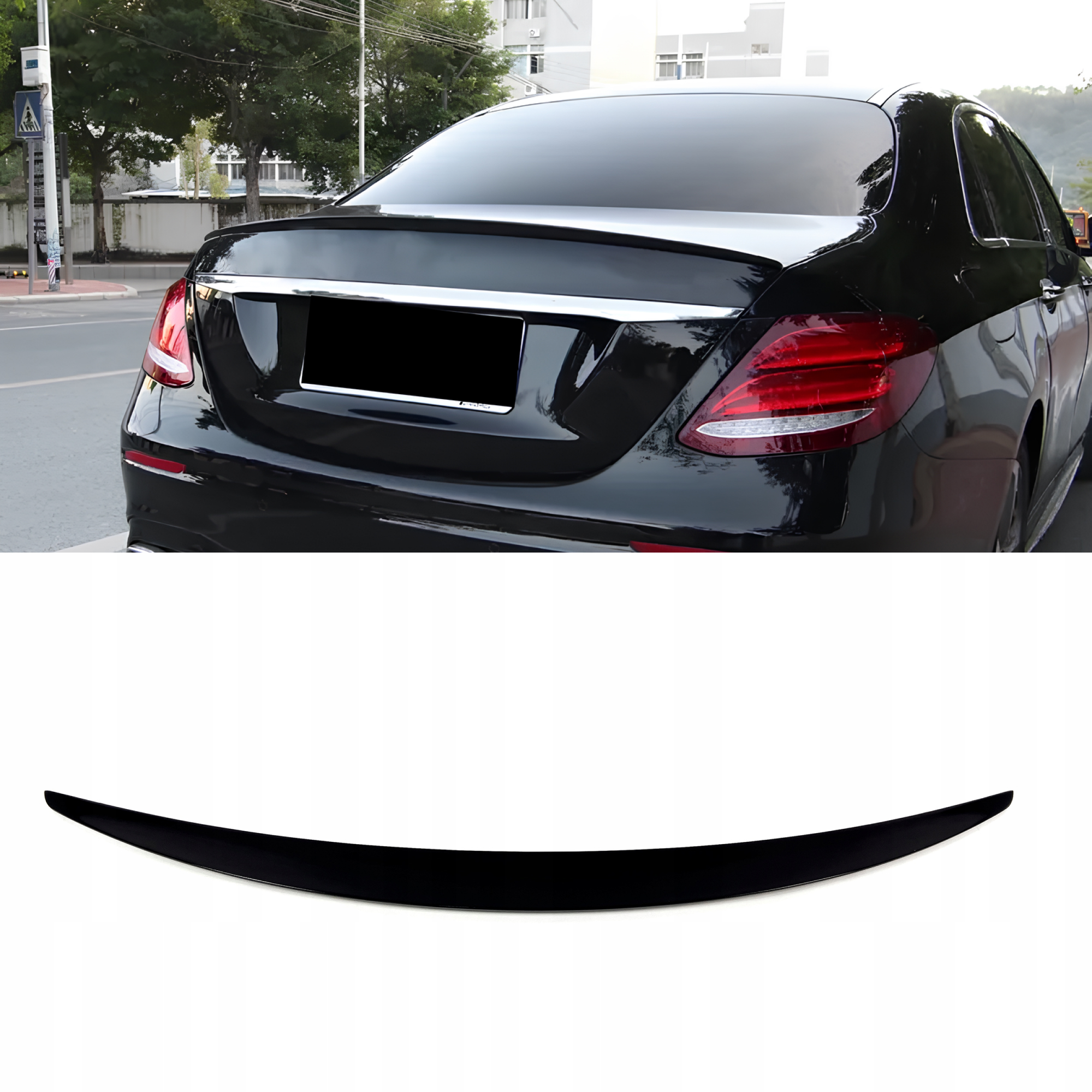 Spoiler na klapę bagażnika Mercedes E-Klasy W213 Sedan AMG Style Czarny Połysk - obrazek 1