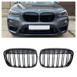 Atrapa Grill (Nerki) BMW X1 F48 Przedlift M-Style Czarny Połysk 2014-2019 - obrazek 1