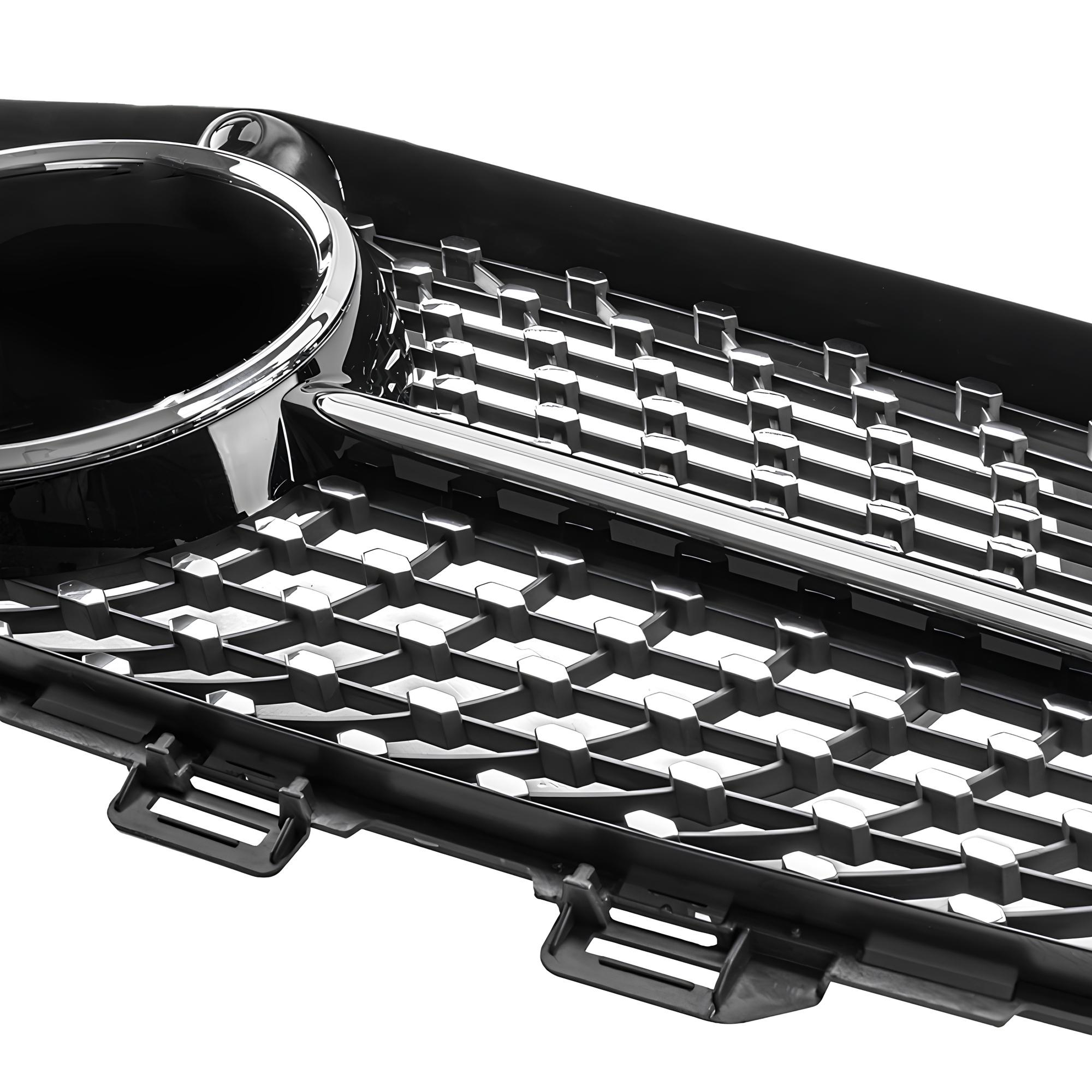 Grill Mercedes-Benz E-Klasy W213 2016–2020 Diamond Style Srebrny + Chrome (Z / BEZ Kamery 360) - obrazek 7