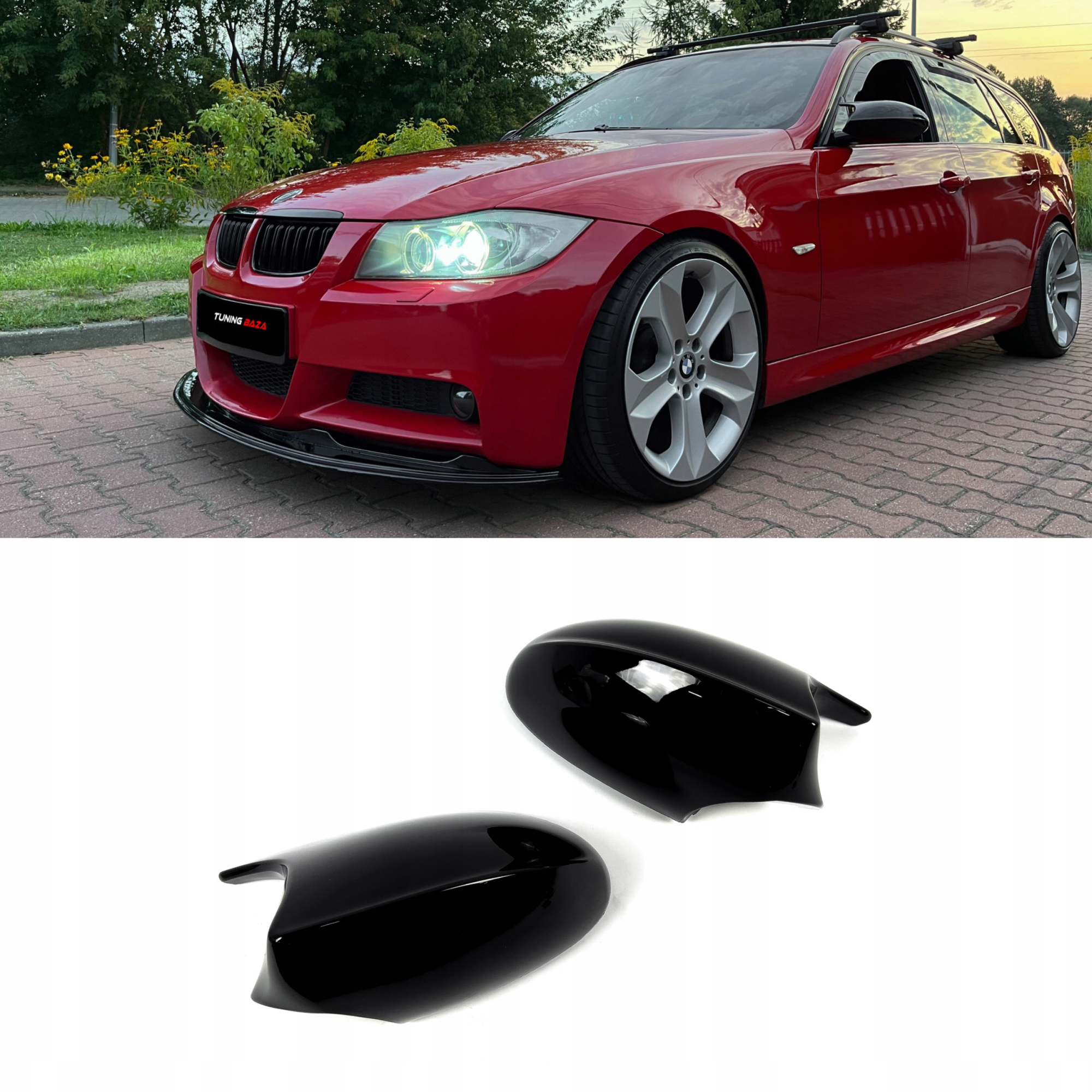 Nakładki obudowa lusterka BMW E90 E91 E92 E93 Przedlift M3 Style Czarne - obrazek 1