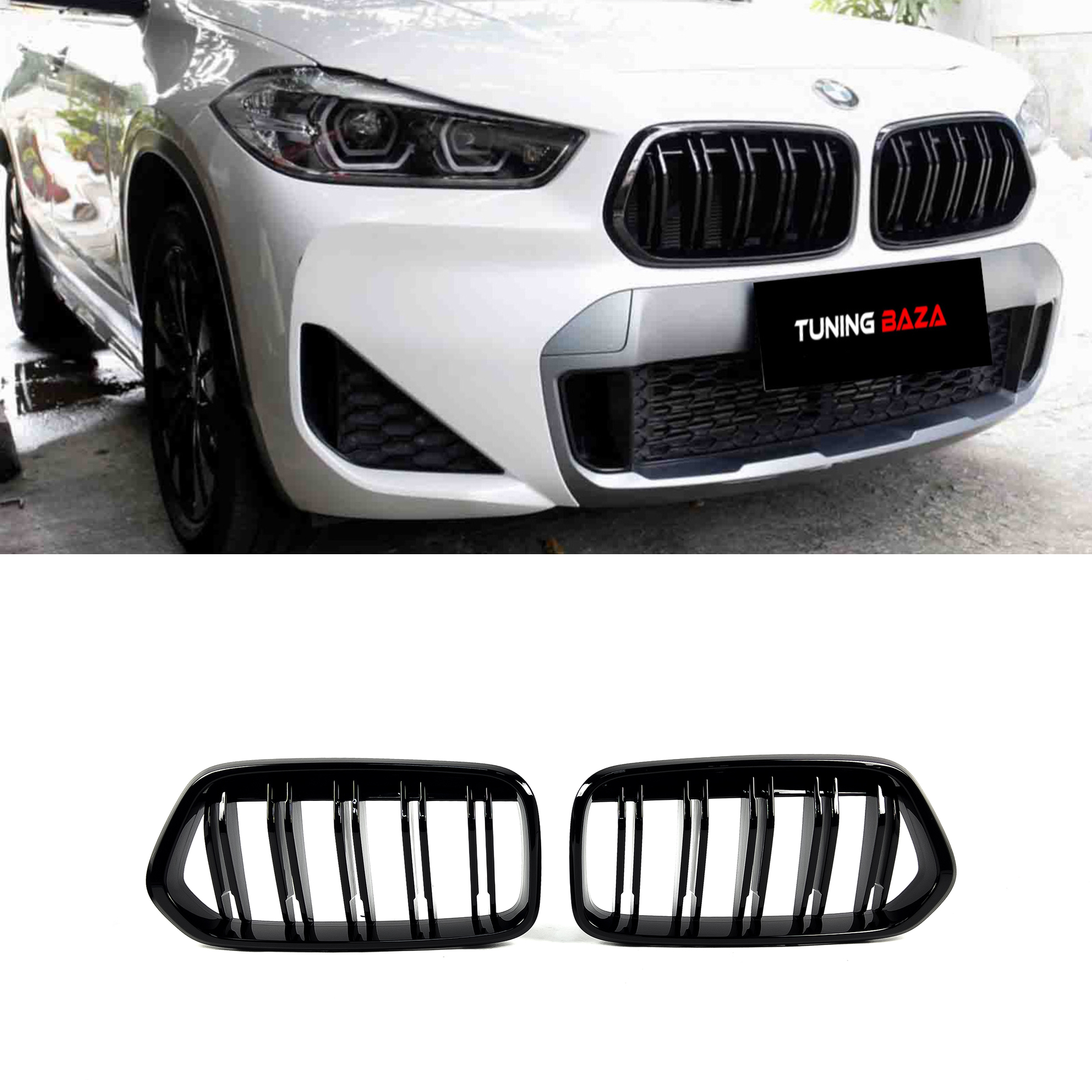 Atrapa Nerki Grill BMW X2 F39 M-Style Czarny Połys - obrazek 1