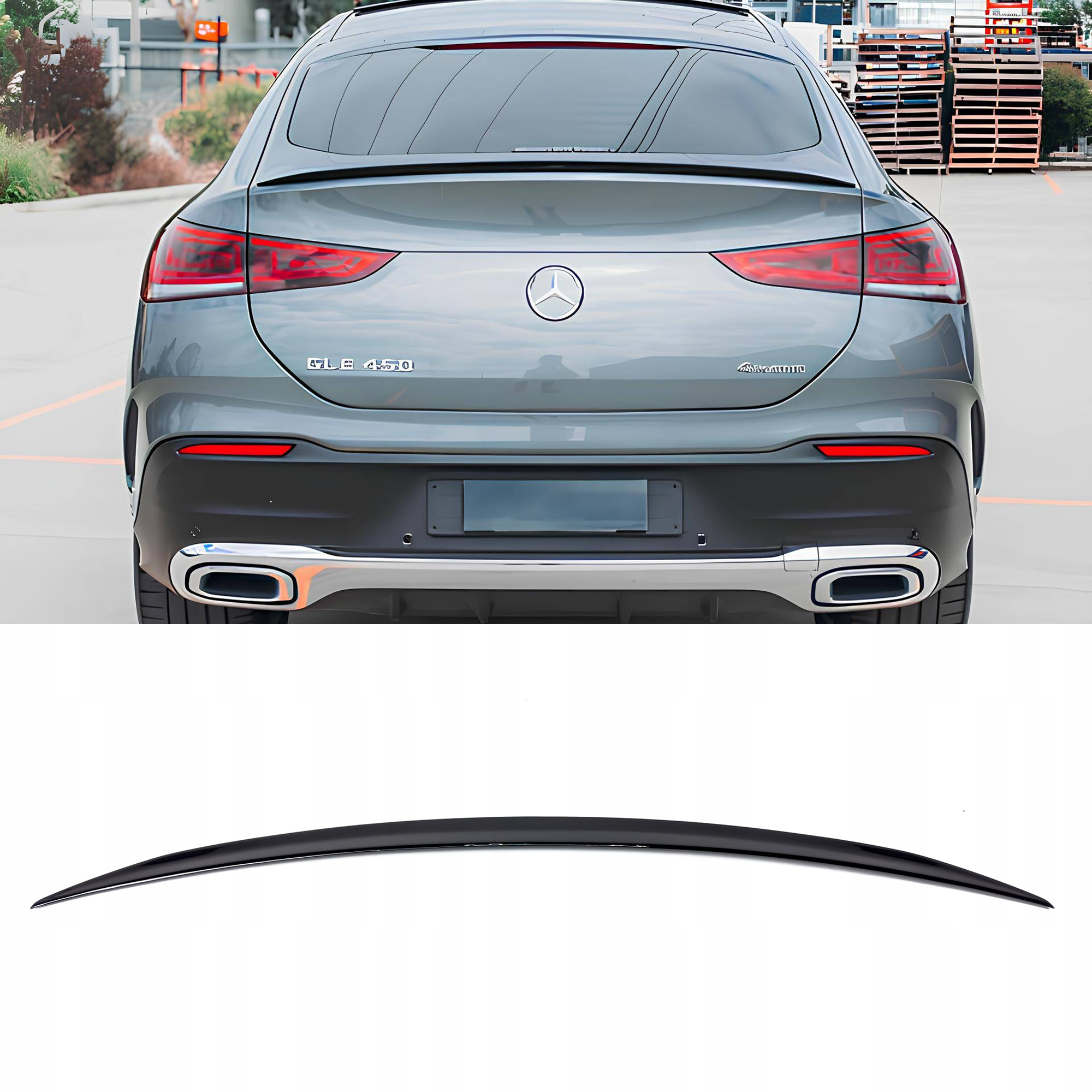 Spoiler na klapę bagażnika Mercedes GLE Coupe W167 C167 AMG Style Czarny Połysk 20+ - obrazek 1