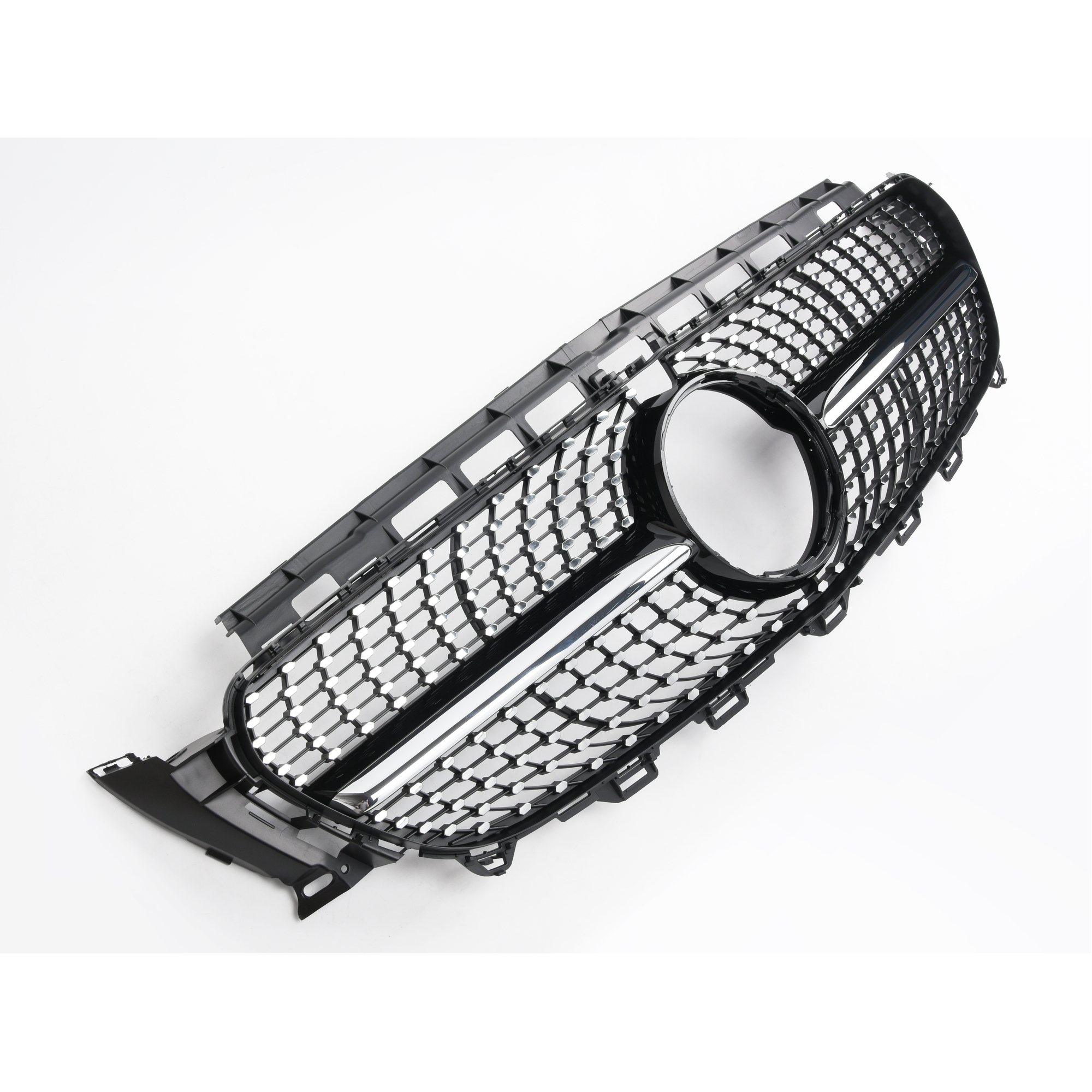 Grill Atrapa Mercedes E-Klasa W213 Diamond Style Czarny + Chrom Z Kamerą - obrazek 3