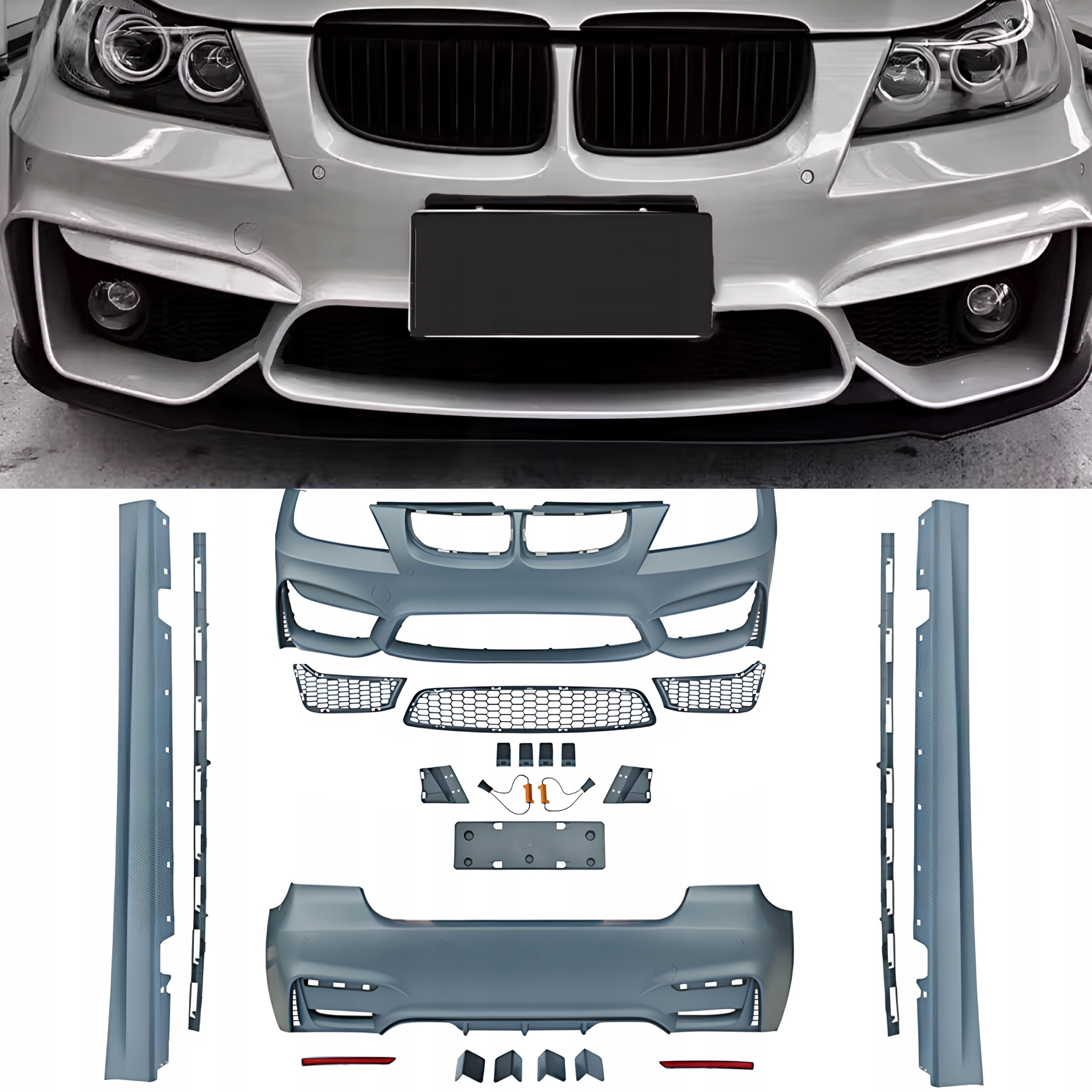 Bodykit Zderzaki Progi BMW E90 LCI (F80 Styl, z PDC) - obrazek 1