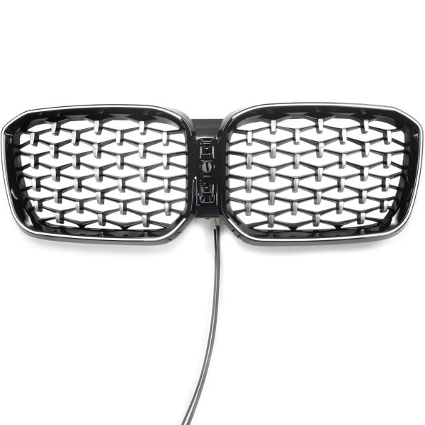 Atrapa nerki BMW X3 G01 / X4 G02 LCI (2021–2024) Silver Diamond & Black Rim LED - obrazek 2