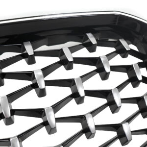 Atrapa nerki BMW X3 G01 / X4 G02 LCI (2021–2024) Silver Diamond & Black Rim LED - obrazek 3