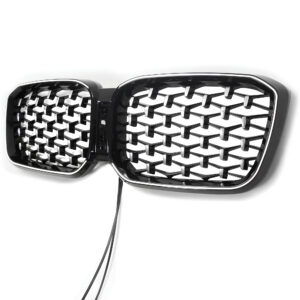 Atrapa nerki BMW X3 G01 / X4 G02 LCI (2021–2024) Silver Diamond & Black Rim LED - obrazek 4