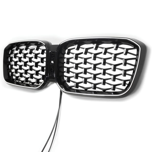Atrapa nerki BMW X3 G01 / X4 G02 LCI (2021–2024) Silver Diamond & Black Rim LED - obrazek 4