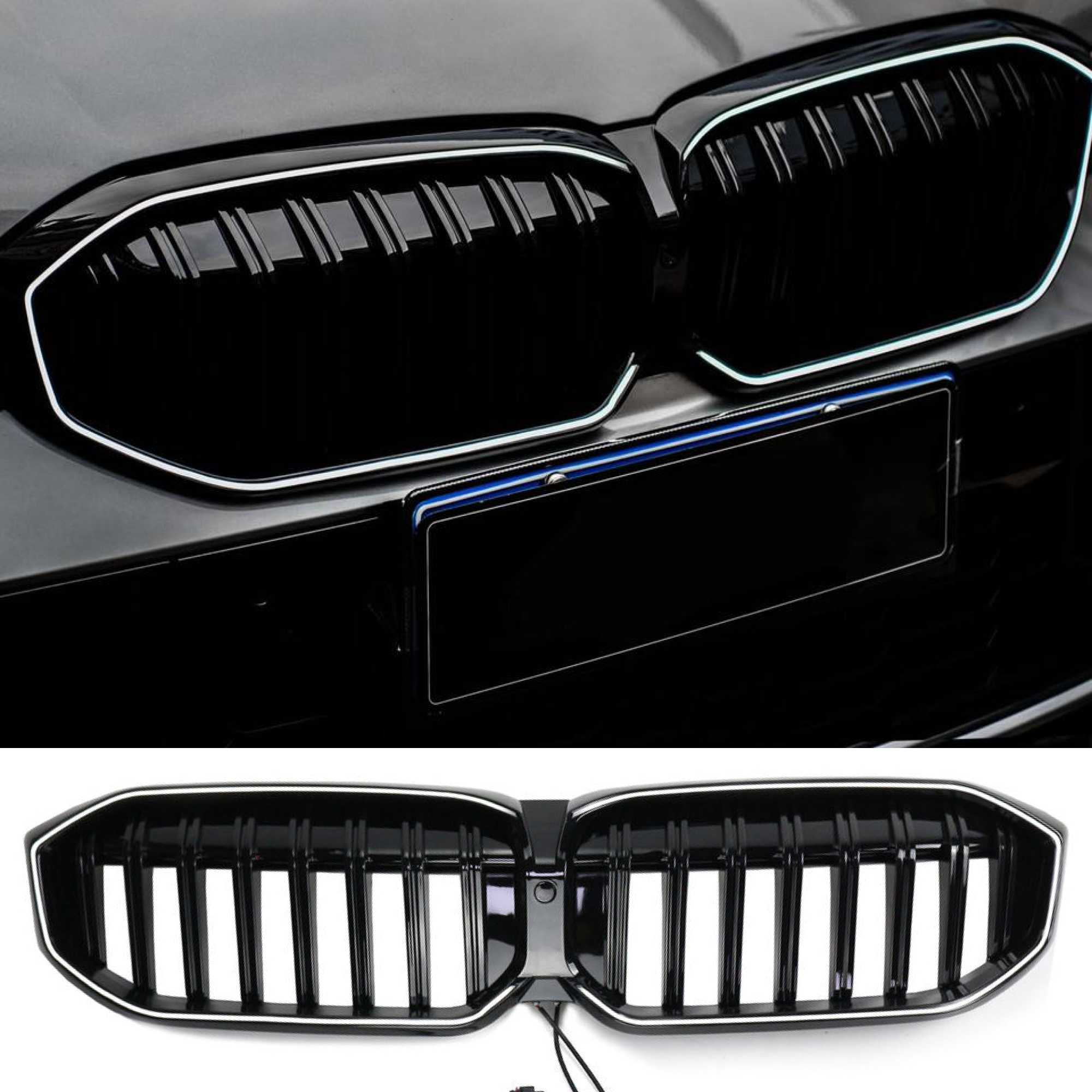 Atrapa nerki BMW Seria 3 G20 / G21 LCI (2022–2025) 1BAR LED Czarny połysk - obrazek 1