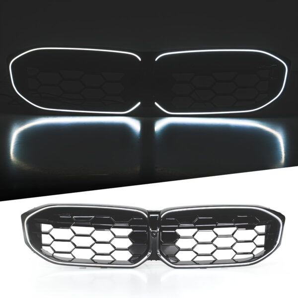 Atrapa nerki BMW Seria 3 G20 / G21 LCI (2022–2025) Black Diamond & Black Rim LED - obrazek 1