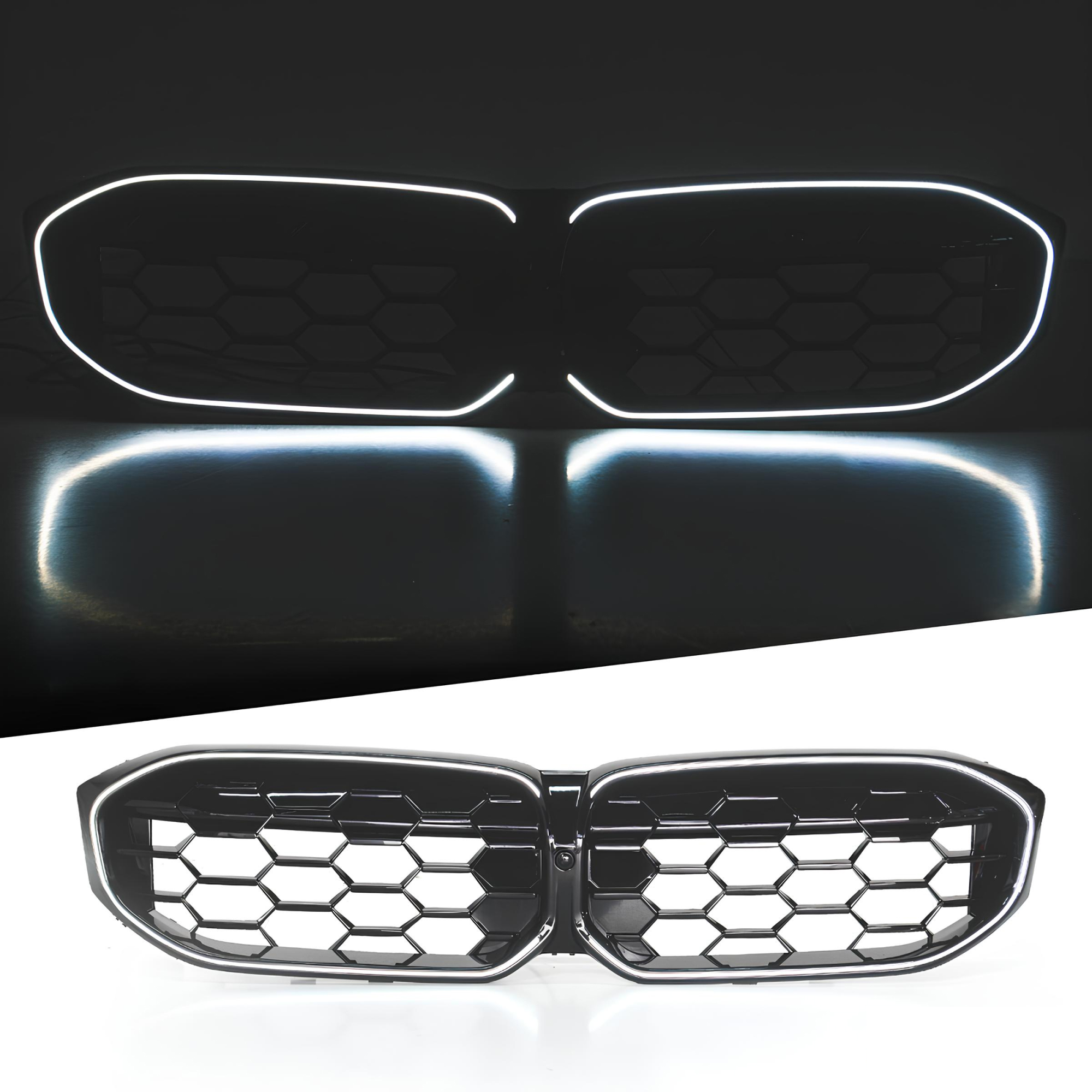 Atrapa nerki BMW Seria 3 G20 / G21 LCI (2022–2025) Black Diamond & Black Rim LED - obrazek 1