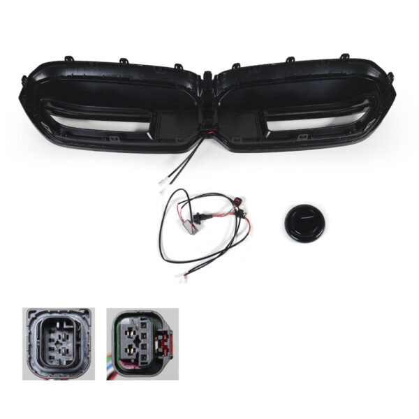 Atrapa nerki BMW Seria 5 G30 / G31 LCI (2020–2023) M-LOOK LED Czarny połysk - obrazek 2