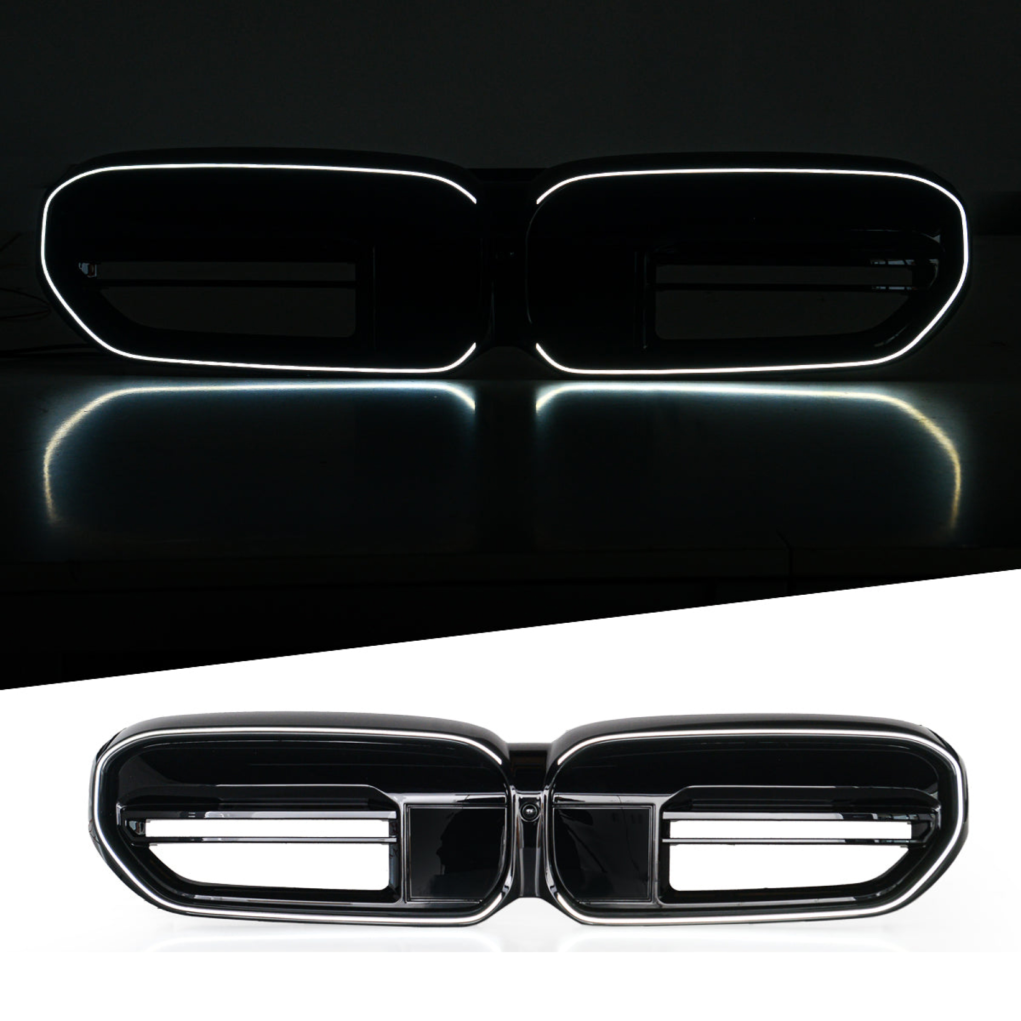 Atrapa nerki BMW Seria 5 G30 / G31 LCI (2020–2023) M-LOOK LED Czarny połysk - obrazek 1