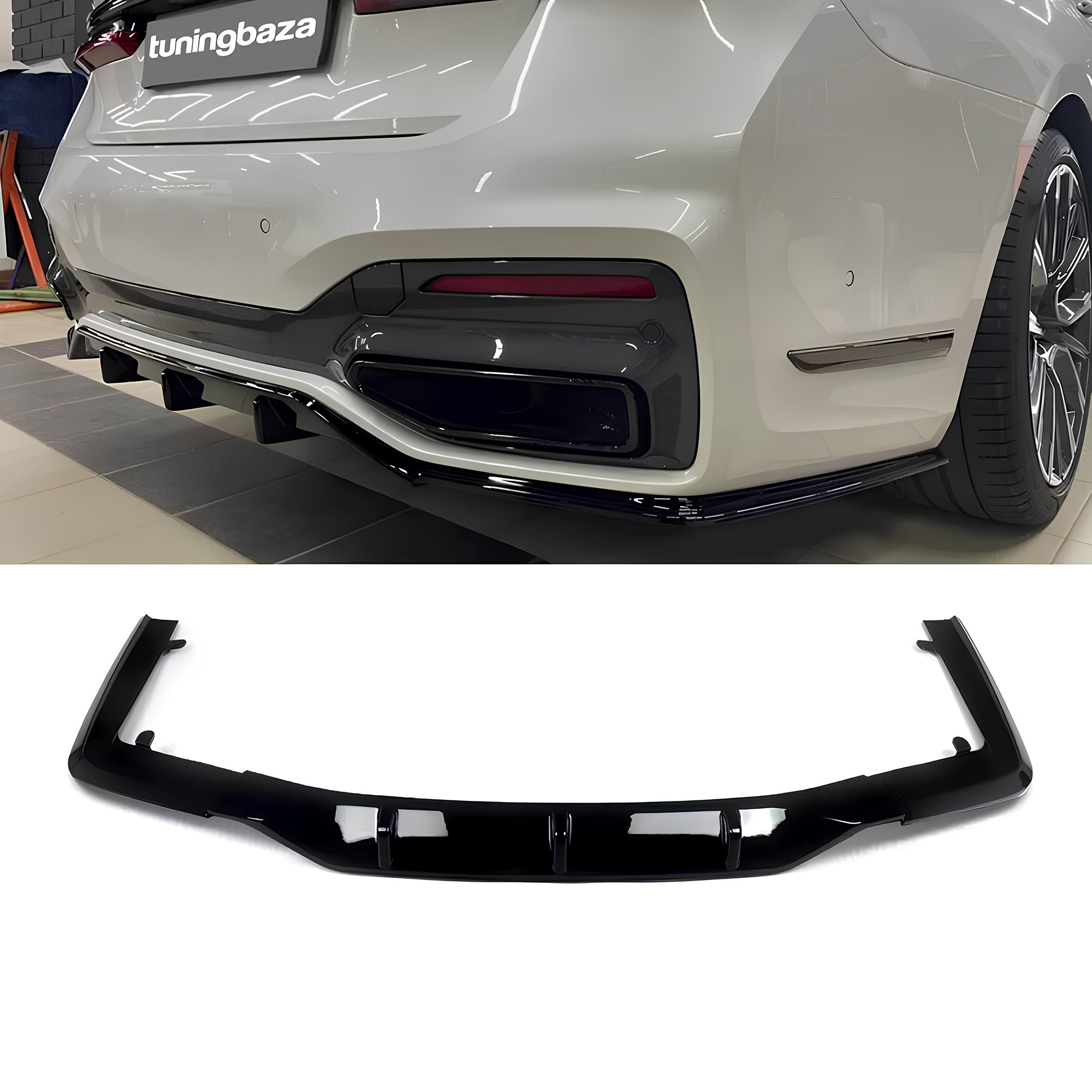 Dyfuzor Tylny BMW Serii 7 G11 / G12 Rock Style Czarny Połysk (2019–2022) - obrazek 1