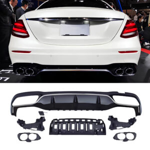 Dyfuzor Tylny BMW W213 AMG Czarny Połysk ze Srebrną Listwą (2017+)