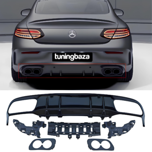 Dyfuzor Tylny Mercedes W205 AMG C43 Style Czarny Połysk (2015-2020) 00--00